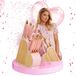 Set de couteaux avec bloc à couteaux - Acier inoxydable - Bambou - 4 couteaux et ciseaux de cuisine - Rose