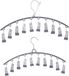 Merkloos Double layer metal sock hanger drying rack for socks hanging stainless steel for socks underwear (curved windproof sock drying rack-2)