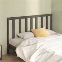 vidaXL Tête de Lit Meuble de Chambre à Coucher Tête de Cadre de Lit Accessoire de Lit Double Intérieur Gris 156x4x100 cm Bois Massif de Pin