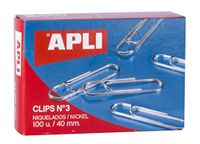 APLI 11712 - vernikkelde clips nr. 3 40 mm 100 en