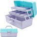 305cm drielaagse multifunctionele opbergdoos - opvouwbare gereedschapskist - kunst & ambachten hoes - naaibenodigdheden organizer - medicijndoos - familie EHBO-doos - bleu violet
