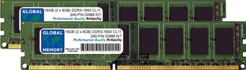 GLOBAL MEMORY 16GB (2 x 8GB) DDR3 1600MHz PC3-12800 240-PIN DIMM GEHEUGEN RAM KIT VOOR PC-DESKTOPS/MOEDERBORDEN