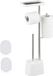 Merkloos Relaxdays Toiletbutler - 65,5 cm - met reserverolhouder - plankje - wit