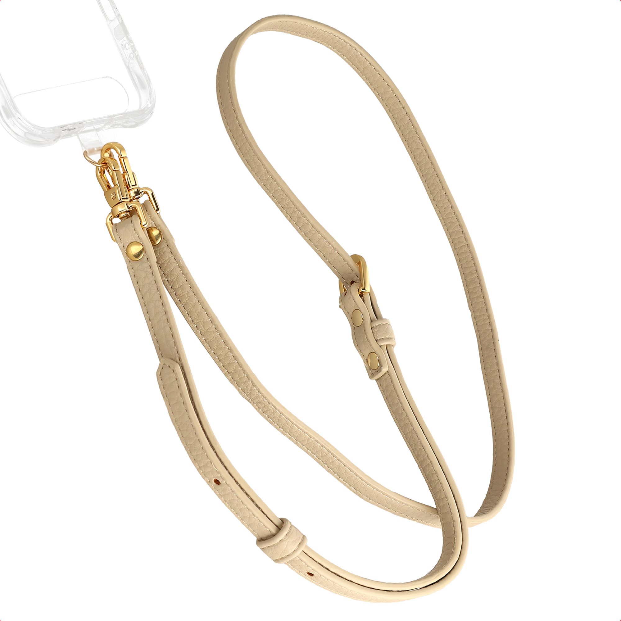 Selencia PU Crossbody Telefoonkoord - Beige