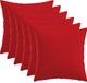 vidaXL - Kussensloop - 6 stuks - HEERLEN - Rood - 35 x 35 cm - Katoensatijn