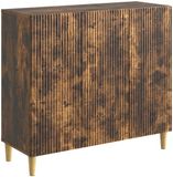 vidaXL Dressoir Gerookt eiken 89 x 34,5 x 80 cm Bewerkt hout