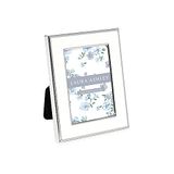 Laura Ashley 2x3 witte emaille fotolijst, zilveren metalen rand met ezel