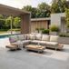 LUX outdoor living Vegas hoek loungeset-links 6 personen incl. tafel | aluminium + polywood | beige | 5-delig