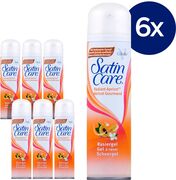 Gillette Satin Care Radiant Abricot - Voordeelverpakking 6 x 200 ml - Scheergel