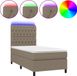 vidaXL Boxspring met matras en LED stof taupe 100x200 cm