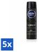 NIVEA MEN DEEP Anti-transpirant spray - Black Carbon - 150 ml - Voordeelverpakking - 5 stuks