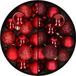 Kaemingk B.V. 28x pièces petites boules de Noël en plastique bordeaux et rouge 3 cm