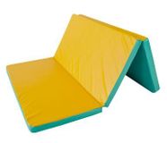 Tapis d'entraînement, matelas, tapis de gymnastique, tapis de gymnastique, 150x100x5 cm, tri-plié, vert-jaune