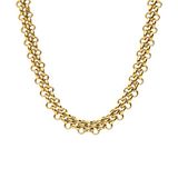 Lucardi Dames Stalen goldplated ketting voor dames - Ketting - Staal - Goudkleurig - 47 cm