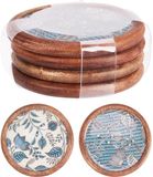 Home & Styling onderzetter set karton multicolor 4 stuks Ø10cm.