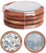 Home & Styling onderzetter set karton multicolor 4 stuks Ø10cm.