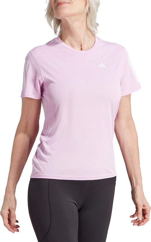 adidas Own the Run Sportshirt Vrouwen - Maat S - Licht roze/Wit