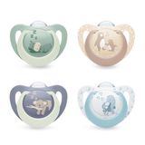NUK First Choice Tétines jour et nuit | 0-6 mois | Sucettes orthodontiques phosphorescentes | Apaise 99% des bébés | Assorti | Lot de 4