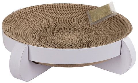 Ronde decoratieve schaal - wit/bruin - 35 x 35 x 10 cm