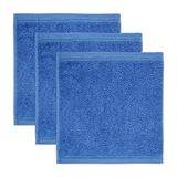 Möve Superwuschel zeepdoekje, 30 x 30 cm, van 100% katoen, cornflower set van 3