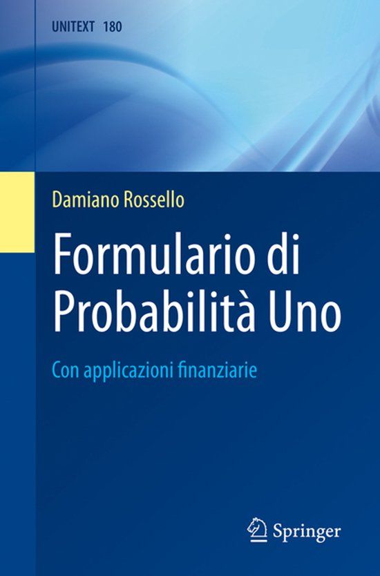 Formulario Springer Nature UNITEXT180 - Formulario di Probabilità Uno