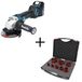 Makita accu-haakse slijper 125 mm met Speedmaster tegelboormachine-set, 8-delig, M14
