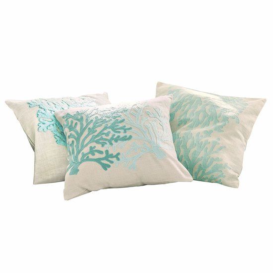 LOBERON Kussenhoes set van 3 Vaiea turquoise/beige