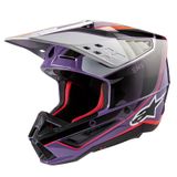 Alpinestars S-M5 Sail Helm Ece 22.06 Violet Zwart Zilver Glanzend