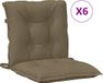 vidaXL Stoelkussens - 6 st - lage rug - 100x50x7 cm - stof - gemêleerd - taupe