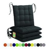 Lavea® Stoelkussens 40x40 cm, Set van 4 – Antraciet