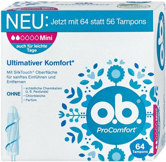 o.b. ProComfort Mini Tampons – 64 stuks