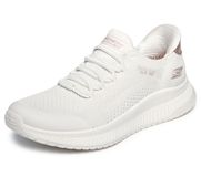 Skechers Bobs Squad 4 Sneaker Femme, Tricot technique blanc cassé, 37.5 EU