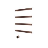 Hotbath &MORE Handdoekradiator - 50x76cm - vierkant - 4 stangen - horizontaal - met schakelaar - PVD - geborsteld koper RAS50-4BCP