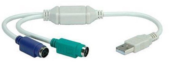 Nilox NX120200103 PS/2-kabel 2x 6-p Mini-DIN USB A Wit