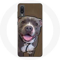 Maniacase Hoesje voor Samsung Galaxy A02 Pitbull hond grijs wit