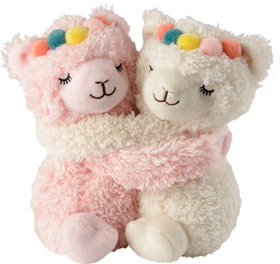 Warmies Knuffelvrienden Lama - Crème/Roze
