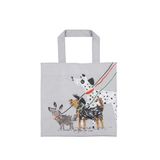Ulster Weavers PVC-tas - duurzaam 100% katoen met veegschone coating en polyester voering, dagelijks gebruik, gemakkelijk schoon te maken, stevige constructie, klein, dierenthema, hondendagen, grijs