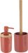 Tendance Badkamer accessoires set 2-delig - Polyresin/bamboe - terracotta - robuust - matte coating