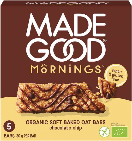 Made Good Mornings Chocolate Chip Soft Baked Oat Bars 5ST