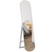 HOMCOM 150 cm gebogen staande spiegel, grote spiegel met opbergplank, wand- of vrijstaande montage, voor slaapkamer, entree, hal, wit