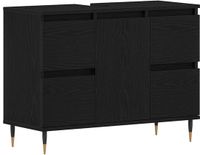 vidaXL Wastafelmeubel Zwart Eiken 80 x 33 x 60 cm