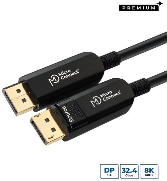 Microconnect DP-MMG-2000V1.4OP DisplayPort kabel 20 m Zwart