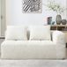 FloraGrace Canapé méridienne avec poches latérales et coussin – Pour salon et coin lecture – Chenille – Beige