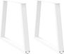 vidaXL Eettafelpoten, V-vorm, 2 stuks, wit, 80 x 72 - 73,3 cm
