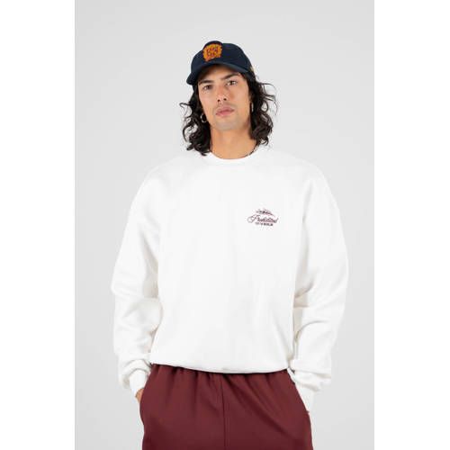 Prohibited sweater met backprint ecru