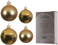 Decoris Kaemingk B.V. Compleet glazen kerstballen pakket goud glans/mat 38x stuks - 18x 4 cm en 20x 6 cm - Inclusief 50x haakjes