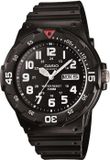 Casio Collection MRW-200H-1BVEG quartz horloge, zwart, met een kast en band van kunststof, waterdicht tot 10 bar