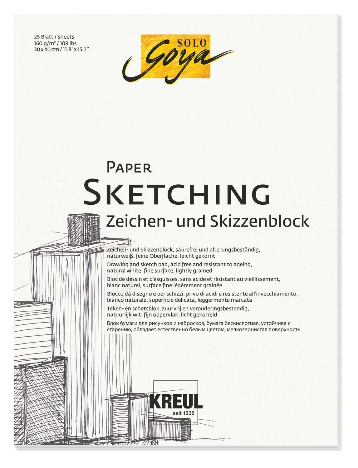 Kreul Paper Schetsblok – 30 x 40cm – 25 sheets 160 g/m2