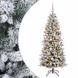 vidaXL Kunstkerstboom met kerstbal 120 cm 150 LED's Warmwit PVC en PE