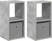 vidaXL Nachtkastje 2 stuks Beton Grijs 25,5 x 22 x 49,5 cm Bewerkt hout